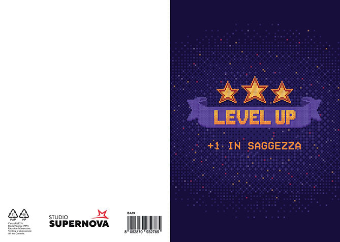 Studio Supernova BA19 biglietto auguri level up con busta