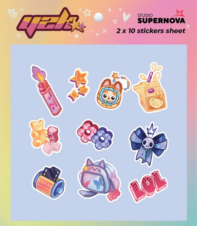 Studio Supernova Games Y2K 3 set sticker 20 pezzi vinile