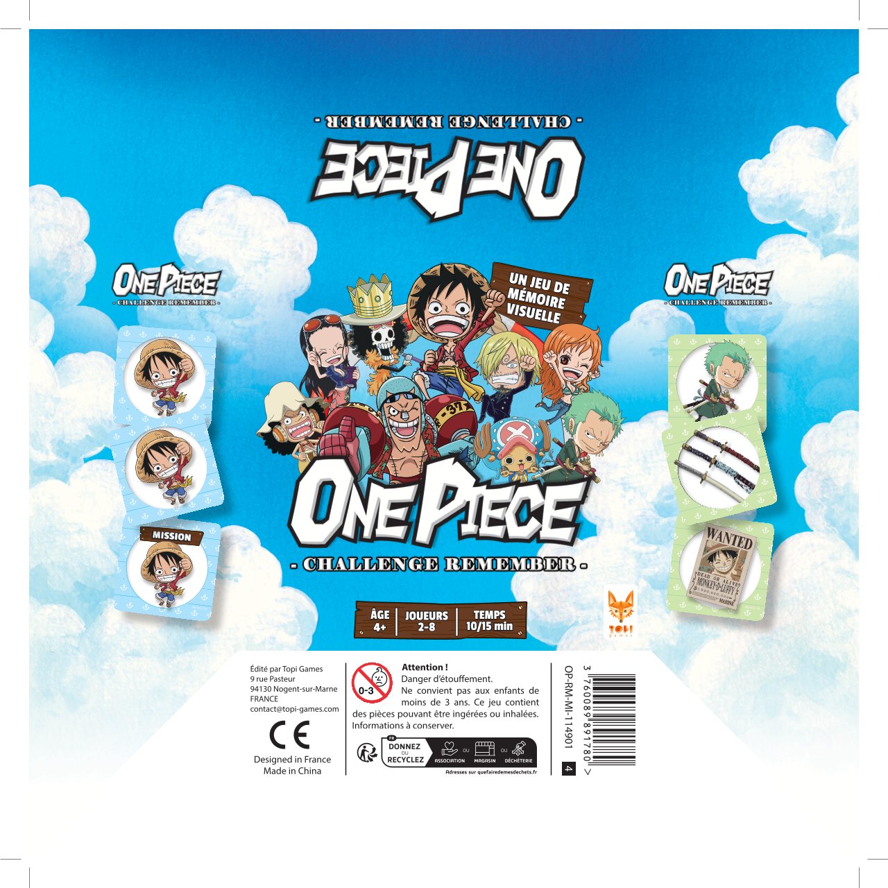 Topi Games One Piece Remember Challenge gioco carte memoria