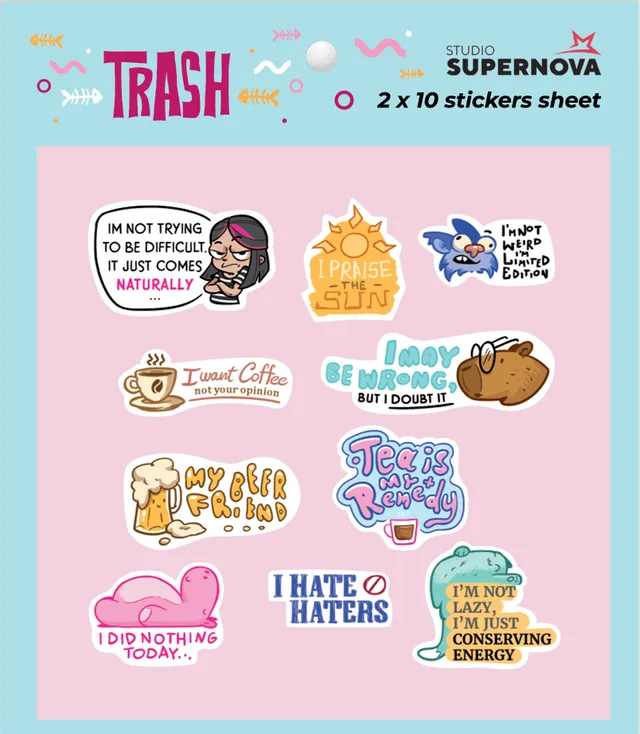 Studio Supernova Trash 3 set sticker 20 pz vinile