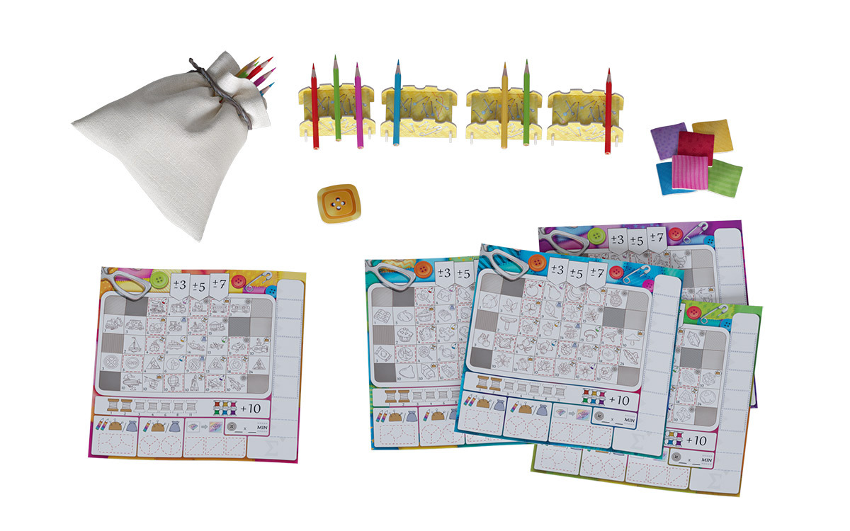 Niza Gams Quilt Gioco da Tavolo Roll and Write Matite